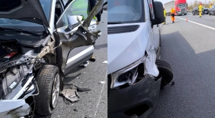 Zderzenie trzech pojazdów na A4. Utrudnienia przy węźle Brzezimierz