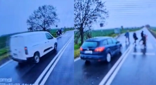 Wyprzedzanie na przejściu dla pieszych i ciągłej linii. Skrajna brawura kierowców [VIDEO]
