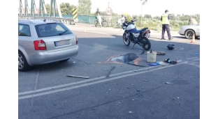 Wypadek motocyklisty na moście na Odrze