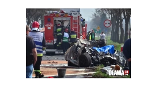 Tragiczny wypadek na trasie Oława-Brzeg. Kierowca spłonął