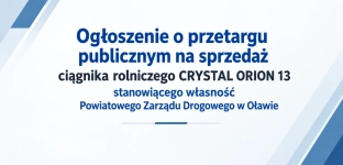 Ogłoszenie o przetargu publicznym na sprzedaż ciągnika rolniczego