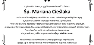 Nie żyje Marian Cieślak