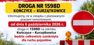 Droga Kończyce-Kurzątkowice będzie czasowo zamknięta