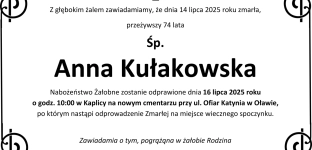 Ostatnie pożegnanie Anny Kułakowskiej