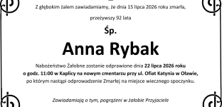 Ostatnie pożegnanie Anny Rybak