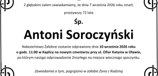 Ostatnie pożegnanie Antoniego Soroczyńskiego