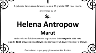 Nie żyje Helena Antropow