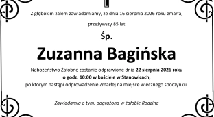 Ostatnie pożegnanie Zuzanny Bagińskiej