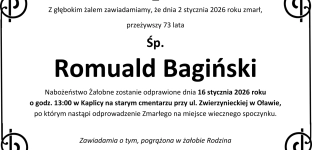 Ostatnie pożegnanie Romualda Bagińskiego