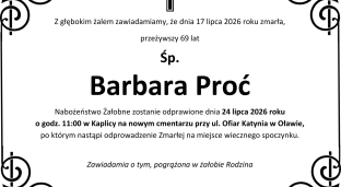 Odeszła Barbara Proć