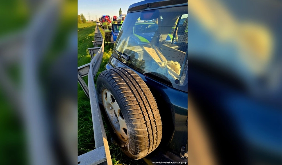 Pijany kierowca rozbił hondę na A4. Miał ponad 2,5 promila