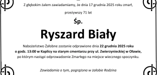 Nie żyje Ryszard Biały