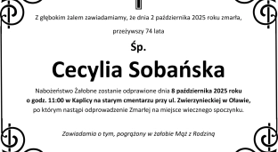 Ostatnie pożegnanie Cecylii Sobańskiej
