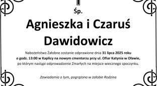 Ostatnie pożegnanie Agnieszki i Czarusia Dawidowicz