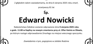 Zmarł Edward Nowicki