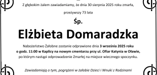 Ostatnie pożegnanie Elżbiety Domaradzkiej