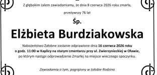 Ostatnie pożegnanie Elżbiety Burdziakowskiej