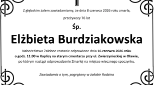 Ostatnie pożegnanie Elżbiety Burdziakowskiej