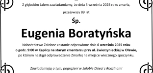 Ostatnie pożegnanie Eugenii Boratyńskiej