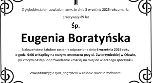 Ostatnie pożegnanie Eugenii Boratyńskiej