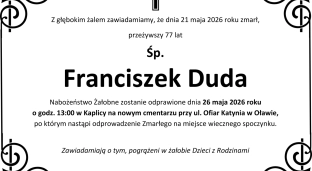 Ostatnie pożegnanie Franciszka Dudy
