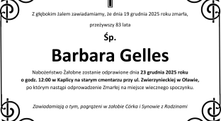 Ostatnie pożegnanie Barbary Gelles