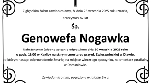 Nie żyje Genowefa Nogawka