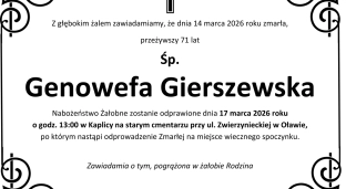 Ostatnie pożegnanie Genowefy Gierszewskiej
