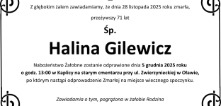Ostatnie pożegnanie Haliny Gilewicz