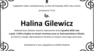 Ostatnie pożegnanie Haliny Gilewicz