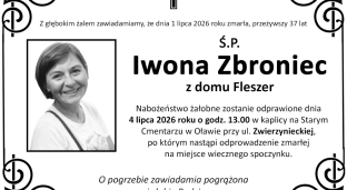 Odeszła Iwona Zbroniec z domu Fleszer