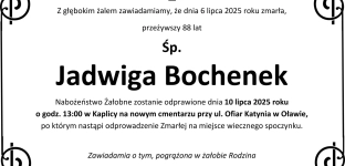 Zmarła Jadwiga Bochenek