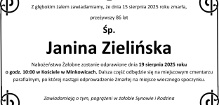 Ostatnie pożegnanie Janiny Zielińskiej