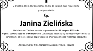 Ostatnie pożegnanie Janiny Zielińskiej