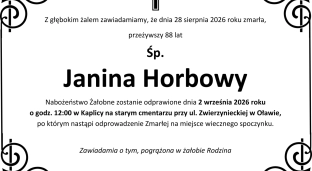 Ostatnie pożegnanie Janiny Horbowy