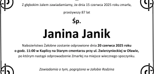 Ostatnie pożegnanie Janiny Janik