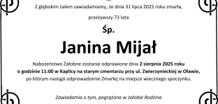 Ostatnie pożegnanie Janiny Mijał