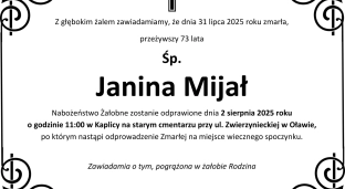Ostatnie pożegnanie Janiny Mijał