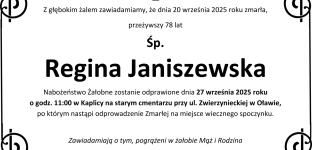 Ostatnie pożegnanie Reginy Janiszewskiej