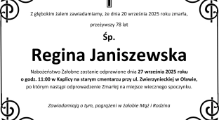 Ostatnie pożegnanie Reginy Janiszewskiej