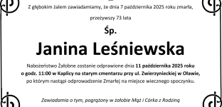 Ostatnie pożegnanie Janiny Leśniewskiej