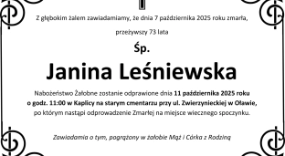 Ostatnie pożegnanie Janiny Leśniewskiej