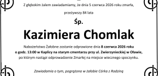 Ostatnie pożegnanie Kazimiery Chomlak