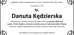 Ostatnie pożegnanie Danuty Kędzierskiej