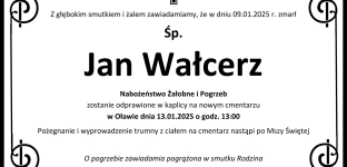 Zmarł Jan Wałcerz