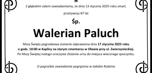 Zmarł Walerian Paluch