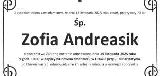 Ostatnie pożegnanie Zofii Andreasik
