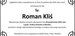 Nie żyje Roman Kliś