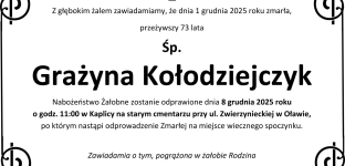 Ostatnie pożegnanie Grażyny Kołodziejczyk