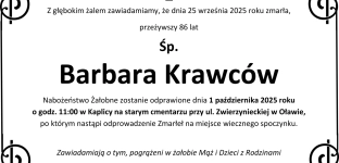 Ostatnie pożegnanie Barbary Krawców